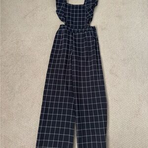 Skies Are Blue White and Blue Jumpsuit Sleeveless Wide Leg